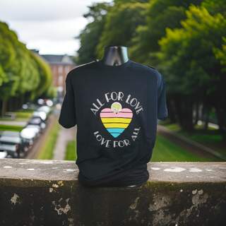 Pansexual Heart Tshirt. All For Love- XL
