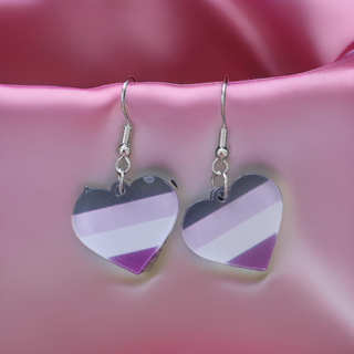 Asexual Flag Heart Earring