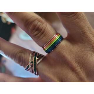 Rainbow Wrap Ring Band Size 6