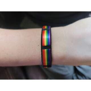 Rainbow Band Bracelet with Ribbon