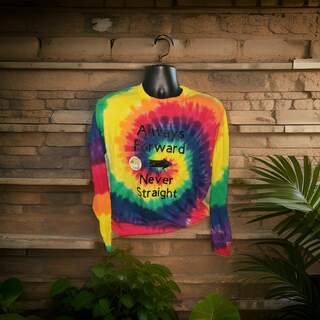 Rainbow Tye Dye Always Forward Long Sleeve T- Medium