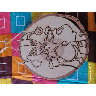 Wood Burned Decoration- Harlequin