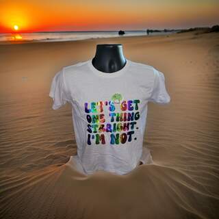 Rainnow Lets Get One Thing Striaght Tshirt- Medium