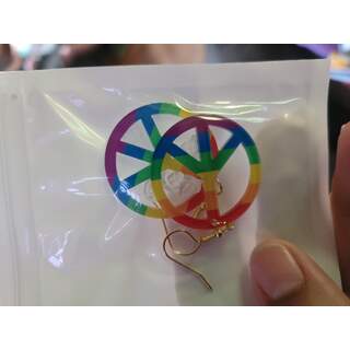 Rainbow Peace Sign Earrings