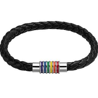 Rainbow Leather Magnetic Braclet
