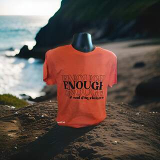 Enough Black Glitter T-Shirt- M