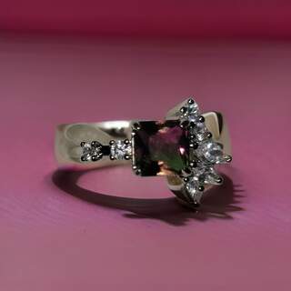 Rainbow Topaz Ring Size 8