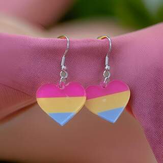 Pansexual Rainbow Heart Earring