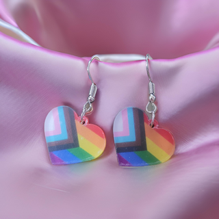All Inclusive Rainbow Heart Earrings