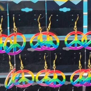 RAINBOW Peace Sign Earring